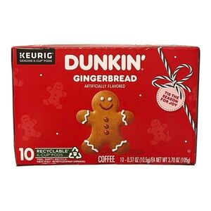 NEW Dunkin’ Gingerbread Artificially Flavored Coffee, K Cup‎ Pods, 10 Ct.